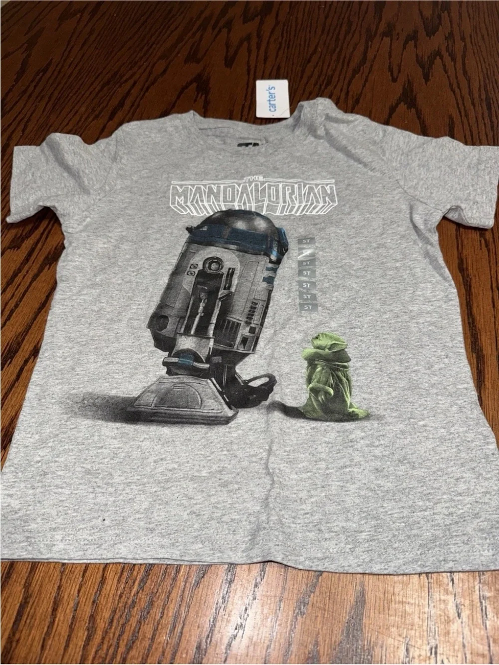 NWT 5T Boys Disney Star Wars Carters Baby Yoda Grogu R2D2 Mandalorian Tee Shirt